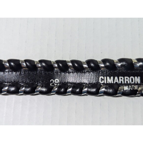 Tony Lama black leather belt, silver buckle made in the USA size 28 waist - Picture 6 of 7